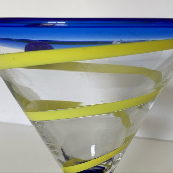COPY - Kosta Boda Hand Blown Margarita Martini Glass Royal Caribbean Blue Green… - Picture 10 of 15